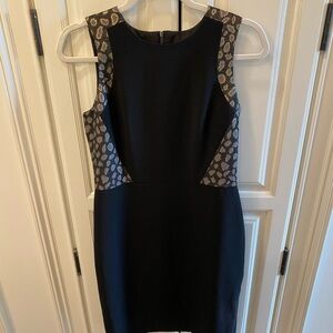 Ann Taylor Black and Gold Mini Dress